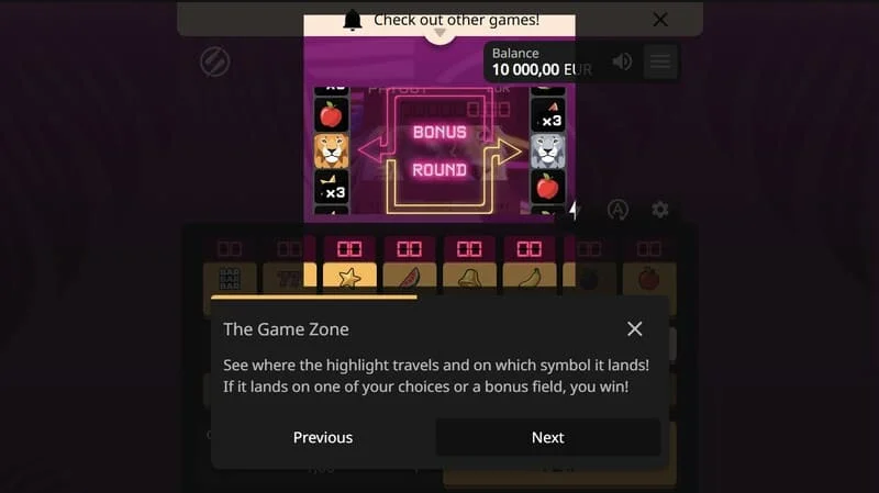 Lion Zama Fruits Bonus Spins - zbiranje Scatter simbolov in sprožitev posebnega načina