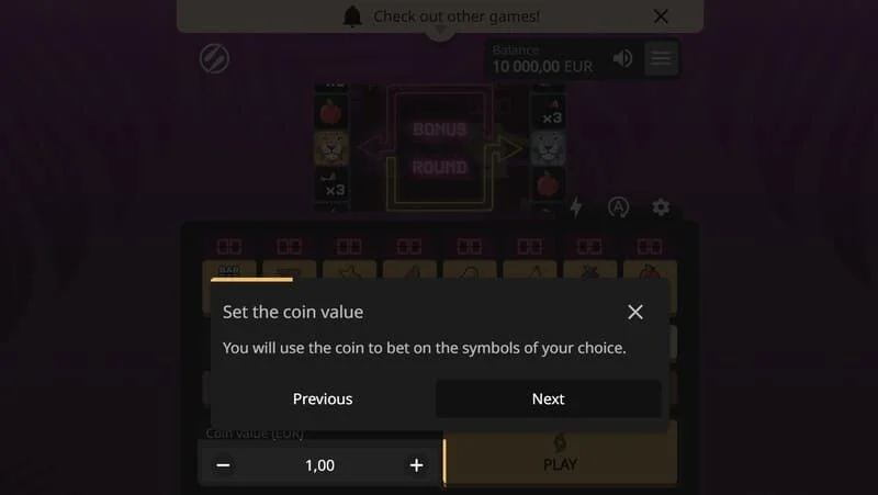 Lion Zama Fruits Bonus Spins - zagon Bonus Spins, značilnega načina serije